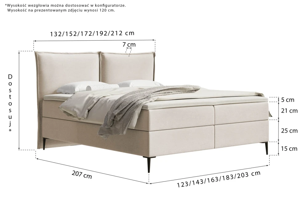 Łóżko kontynentalne Pillow Conti