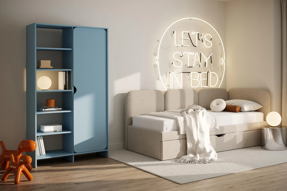 Niko szafa z półkami Baby Blue